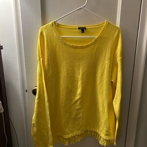 Talbots Bright Yellow Fringe Sweatshirt